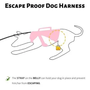 PAWORLD No Escape Dog Harness, Medium, Pink, Fully Reflective, Escape Proof, Adjustable, Breathable,...