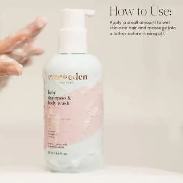 Evereden Baby Shampoo & Body Wash 2-in-1, 8.5 fl oz | Gentle, Non-Toxic, Fragrance-Free, Hydrating Formula for Sensitive Skin