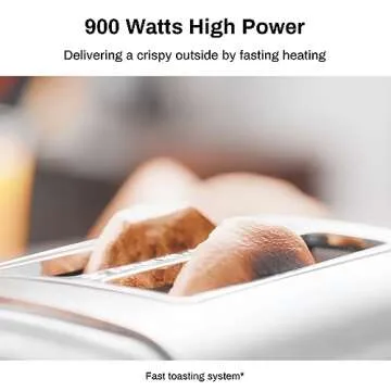 RAMJOY Toaster 2 Slice, Extra Wide Slot Toaster for Bagels, Bread, Waffles, 7 Shade Settings, 4 Main Functions, Removable Crumb Tray, 900 Watts Toasters, Brushed Stainless Steel