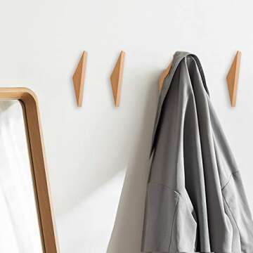 Elegant Beech Wood Wall Hooks for Home Organization
