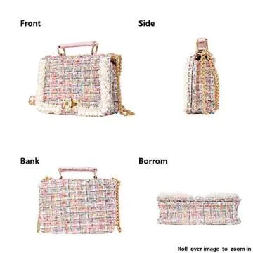 Qiayime Purses and Handbags for Women Fashion Ladies Top Handle Satchel Shoulder Tote Pearl bead chain Tote Crossbody Bag Pink