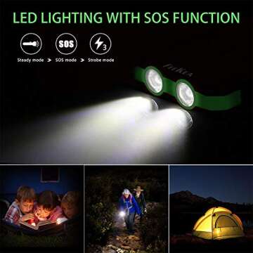 Solar Charger,F.DORLA 20000mAh Portable Outdoor Waterproof Mobile Power Bank,Camping External Backup Battery Pack Dual USB 5V 1A/2A Output 2 Led Light Flashlight with Compass for Tablet iPhone Android