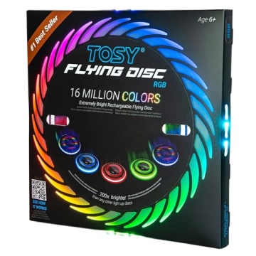 TOSY Flying Disc - 16 Million Colors, Rechargeable Fun