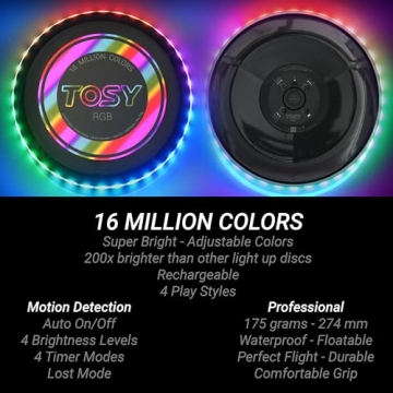 TOSY Flying Disc - 16 Million Colors, Rechargeable Fun