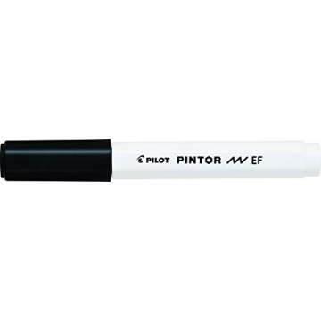 PILOT Pintor Extra Fine Line Bullet Point Marker 2.3mm Tip- Black and White (Pack of 2)