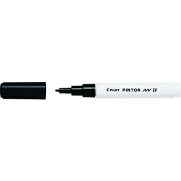 PILOT Pintor Extra Fine Line Bullet Point Marker 2.3mm Tip- Black and White (Pack of 2)