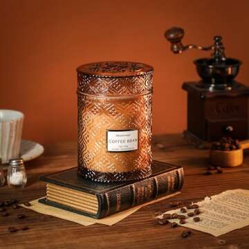 Coffee Bean Scented Candles, Large Natural Soy Candle, 88 Hours Burning Time, Decorative Candles in ...