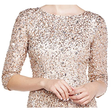 Adrianna Papell 3/4 Sleeve Beaded Gown for Weddings