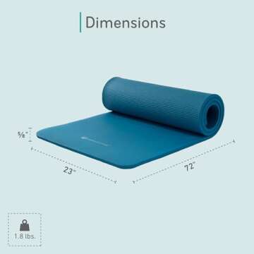 Balanced Body Aeromat Pilates and Yoga Mat for Floor Exercise, Extra-Thick Floor Workout Mat for Pilates or Yoga Exercises and Workouts, Studio or Home Gym Mat, Blue