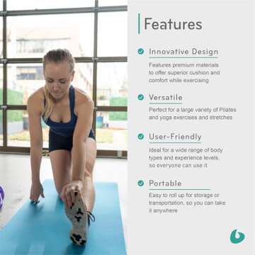 Balanced Body Aeromat Pilates and Yoga Mat for Floor Exercise, Extra-Thick Floor Workout Mat for Pilates or Yoga Exercises and Workouts, Studio or Home Gym Mat, Blue