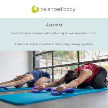Balanced Body Aeromat Pilates and Yoga Mat for Floor Exercise, Extra-Thick Floor Workout Mat for Pilates or Yoga Exercises and Workouts, Studio or Home Gym Mat, Blue