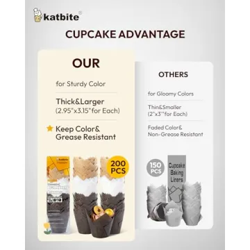 Katbite 200 PCS Tulip Cupcake Liners for Elegant Baking