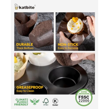 Katbite 200 PCS Tulip Cupcake Liners for Elegant Baking