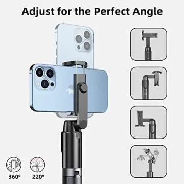 Selfie Stick Tripod for iPhone, Cell Phone Stand for Recording with Wireless Remote, Lightweight Tripod Stand for iPhone 13/12/12 Pro/12 Pro Max/11/11 Pro/X/XR/XS/8/7/6S,Android Samsung Smartphone