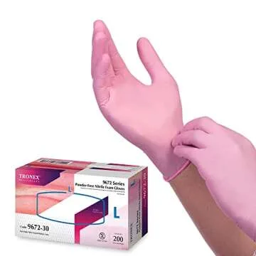TRONEX 9672 Nitrile Exam Gloves, Chemo Rated, Pink, 2000