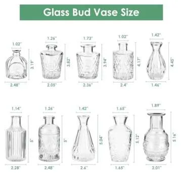 Stylish hanmir Glass Bud Vases - Set of 10 for Home Decor
