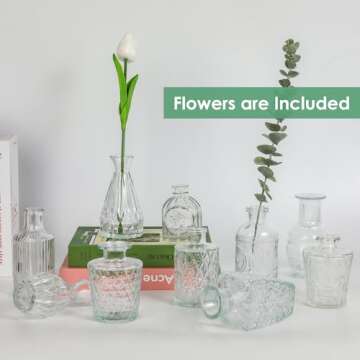 Stylish hanmir Glass Bud Vases - Set of 10 for Home Decor