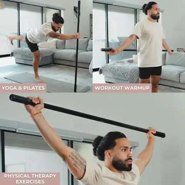 Mobility Mentor Yoga Stick - Mobility Stick - Large Bamboo Exercise Stick for Stretching - Workout Stick - Posture Corrector Stick Mobility - Yoga Bar - Stretch Stick for Fitness - Physical Therapy