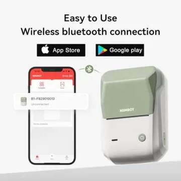 NIIMBOT B1 Label Maker Machine with Tape, 2 Inch Portable Sticker Printer for Home School & Small Business, Compatible with Phones & PC, Green White