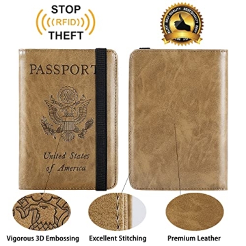 RFID Blocking Passport Holder Cover Wallet for Travel