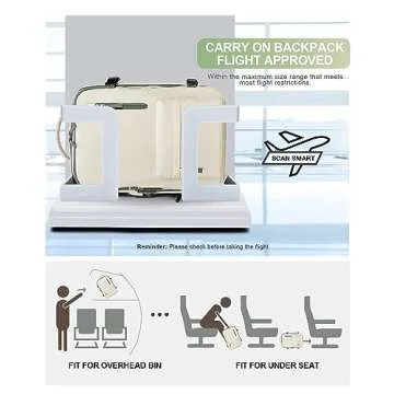 VGCUB Large Travel Backpack Bag for Women Men,Carry on Backpack,17 Inch Laptop Business Work Waterproof Backpack with Laptop Compartment,Person Item Flight Approved,Mochila de Viaje,Beige with Green