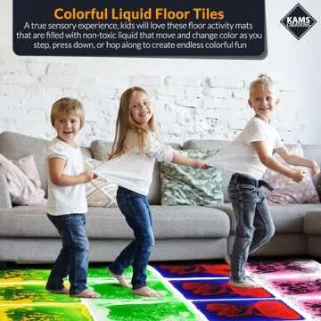 KAMS CREATIONS Multicolor Sensory Tiles for Autism Liquid Fusion Lava Tiles for Kids Sensory Activity Play Centers for Children, Toddler, Teens 12" X 12" Sensory Toys (Pack of 4)