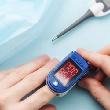 Pulse Oximeter Fingertip, Large OLED Display Pulse Oximeter Finger Oximetry Blood Oxygen Saturation Monitor for Heart Rate and SpO2, Portable Oximeter