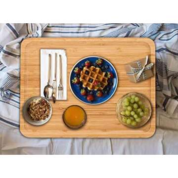2 Pack Bamboo Tray 16 x 12 x1 inches Serving Tray Tea Tray Fruit Platters Dinner Plate Sour Candy Tray