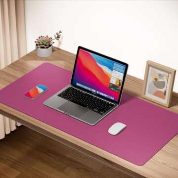 ‎Boutilon Leather Desk Pad 24"x 14" Non-Slip Mouse Pad,Office Desk Mat,Waterprooft PU Leather Desk...