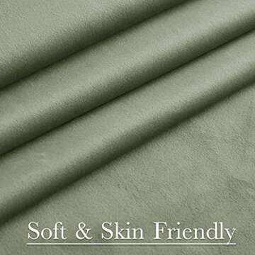 StangH Sage Green Velvet Curtains - Luxury Blackout Drapes