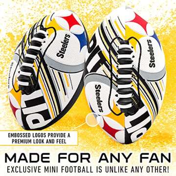 Franklin Sports NFL Pittsburgh Steelers Football - Youth Mini Football 8.5" Junior Size Ball with SP...