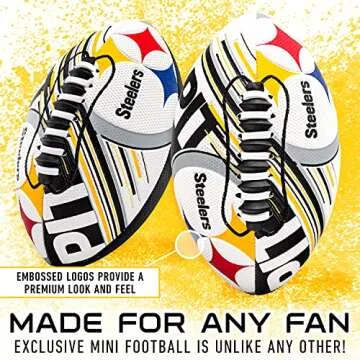 Franklin Sports NFL Pittsburgh Steelers Football - Youth Mini Football 8.5" Junior Size Ball with SP...