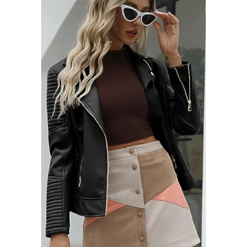 Giolshon Faux Leather Short Jacket for Women - Stylish & Versatile