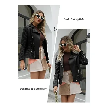 Giolshon Faux Leather Short Jacket for Women - Stylish & Versatile