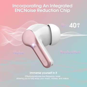 Wireless Earbuds Bluetooth 5.4 with Noise Cancelling Mic