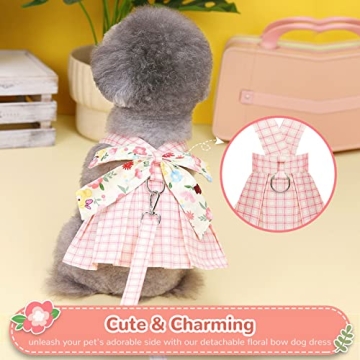 Cute Plaid Dog Harness Dress for Small Dogs - ABRRLO