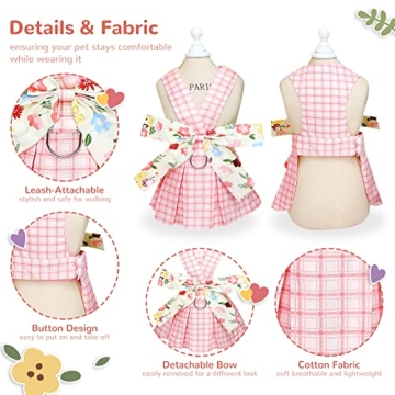 Cute Plaid Dog Harness Dress for Small Dogs - ABRRLO
