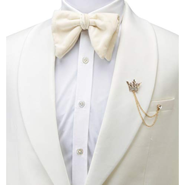 Elegant Knighthood Brooch Pin with Golden Crystal Crown