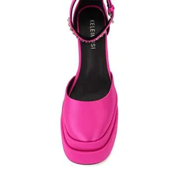 Keleimusi Chunky Block Platform Heels for Women