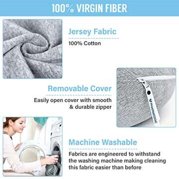 Pharmedoc Pregnancy Pillows, C-Shape Full Body Pillow – Jersey Cover Dark Grey – Pregnancy Pillows for Sleeping – Body Pillows for Adults, Maternity Pillow and Pregnancy Must Haves, New Mom Gifts