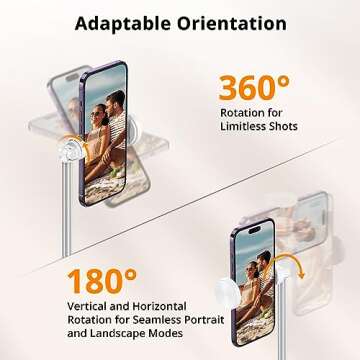 ATUMTEK 55" Selfie Stick Tripod, All-in-one Extendable Aluminum Phone Tripod with Rechargeable Bluetooth Remote, Travel Tripod 360° Rotatable for iPhone 15 Pro Max/15/14/13 Samsung Smartphones, White