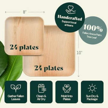 Chic Leaf Compostable Palm Leaf Plates for Every Event
