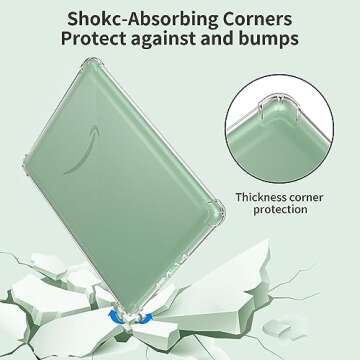 JvKzaen Clear Case for 6.8" Kindle Paperwhite (11th Generation-2021) and Kindle Paperwhite Signature Edition, Thin Slim Lightweight Scratch Proof Silicone Rubber TPU Back Cover - Transparent