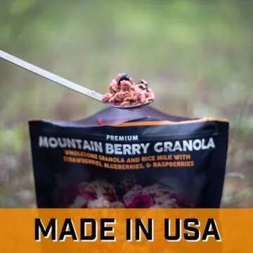 Peak Refuel Mountain Berry Granola with Rice Milk | Vegan, Dairy Free | Freeze Dried Backpacking and Camping Food | Amazing Taste | Quick Prep | Lightweight