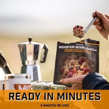 Peak Refuel Mountain Berry Granola with Rice Milk | Vegan, Dairy Free | Freeze Dried Backpacking and Camping Food | Amazing Taste | Quick Prep | Lightweight