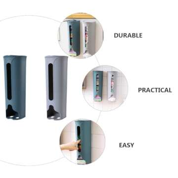 RORPOIR 2Pcs Wall Mounted Garbage Bag Dispenser and Holder Plastic Trash Bag Organizer for Efficient Storage Kitchen Bathroom Pantry