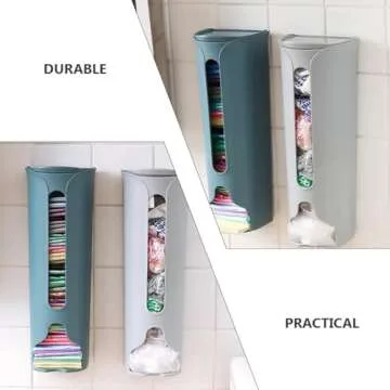 RORPOIR 2Pcs Wall Mounted Garbage Bag Dispenser and Holder Plastic Trash Bag Organizer for Efficient Storage Kitchen Bathroom Pantry