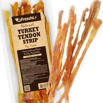 Delicious AFreschi Turkey Tendon Dog Treats - Premium All Natural Chews
