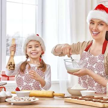 Bejky 6-Pcs Wooden Bamboo Spoons Set - Organic Food Cooking Utensils Kitchen Accessories & Home Decor Cookware Gifts for Women Easy Wash Spatulas 3D Engraved Patterns (Magical Wizard Style), 12-''