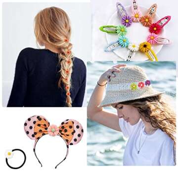 100 Pieces Flatback Resin Daisy Flowers Charms for Craft DIY Flower Cabochons Charms for Jewelry Making Scrapbooking Embellishments Mixed Color Sunflower Resin Slime Charms Hair Clip Phone Case Decor